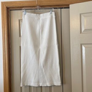 Lou & Grey white ribbed woven skirt